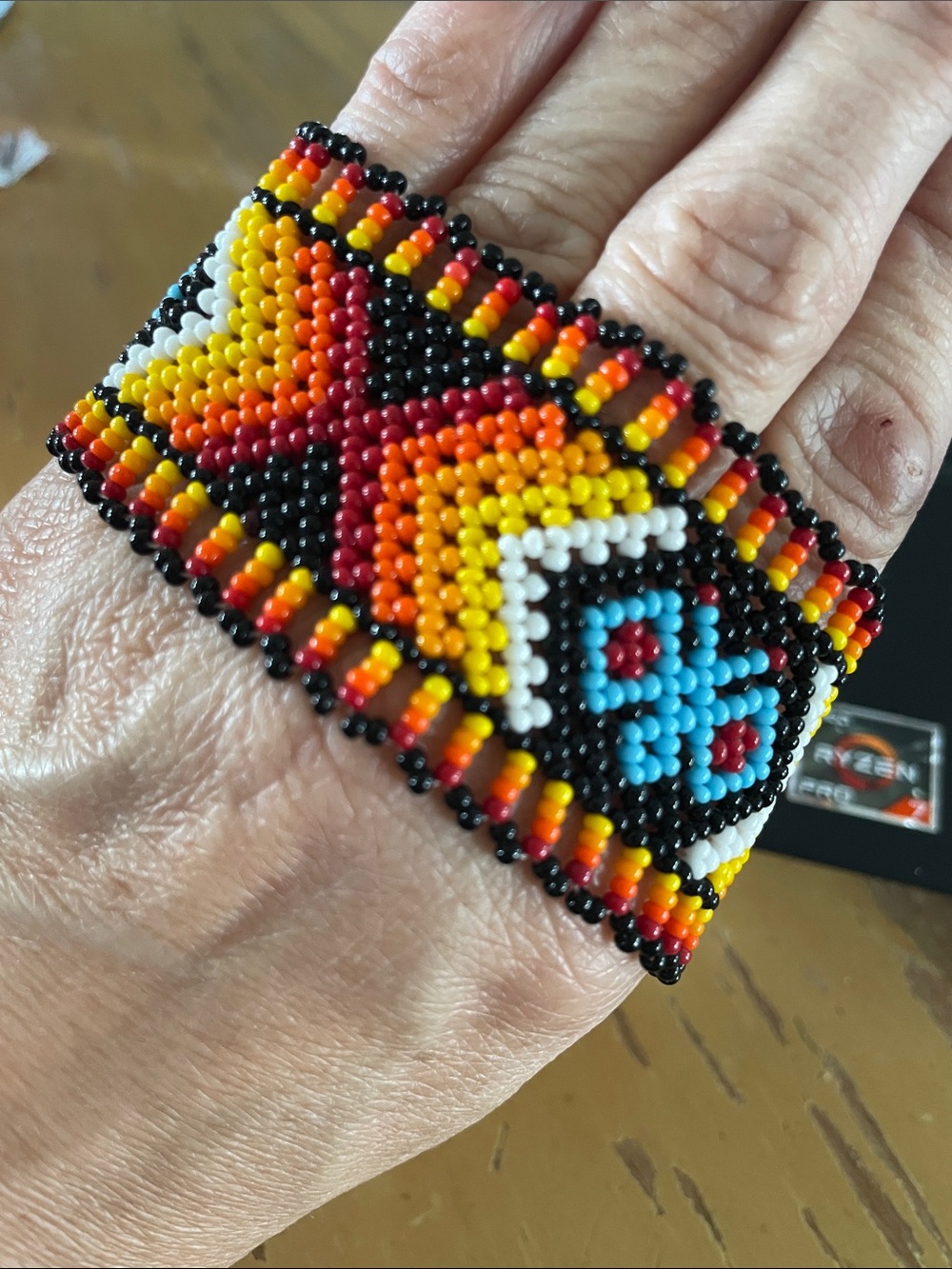 Handmade Multicolor Seed Bead Cuff Bracelet